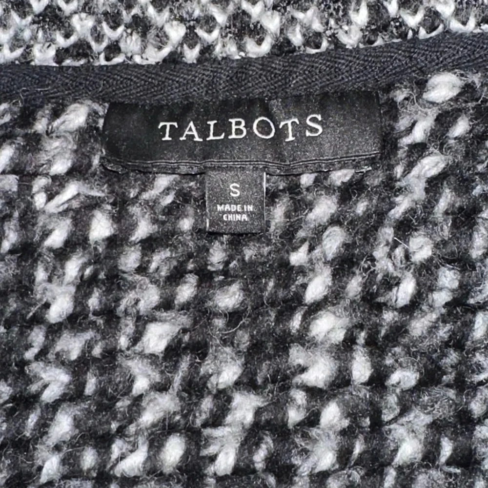 Talbots Wool Blend Black/Gray/White Long Zippered Coat Size Small - Picture 4 of 4